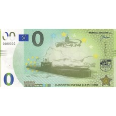 0 Euro biljet Hamburg U-boot museum 