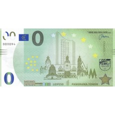 0 Euro biljet Panoramische toren van Leipzig 