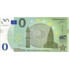 0 Euro biljet Kerk van Rostock Petri 