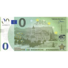 0 Euro biljet Steingaden Wieskirche 0 Euro biljet Steingaden Wieskirche